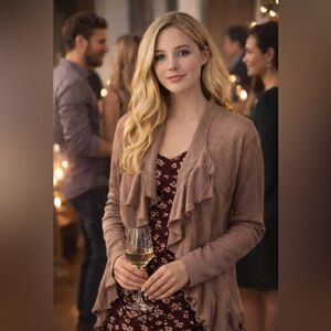 Banana Republic Brown Waterfall Open Draped Cardigan US size Medium